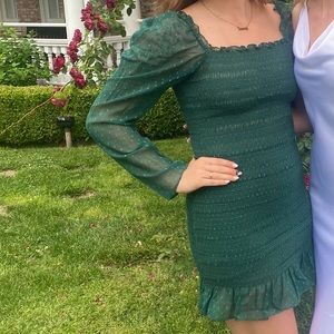 ASOS long sleeve dark green dress